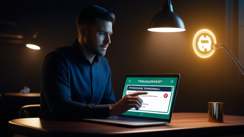 Schermata di supporto con prelievo bloccato e notifiche di errore