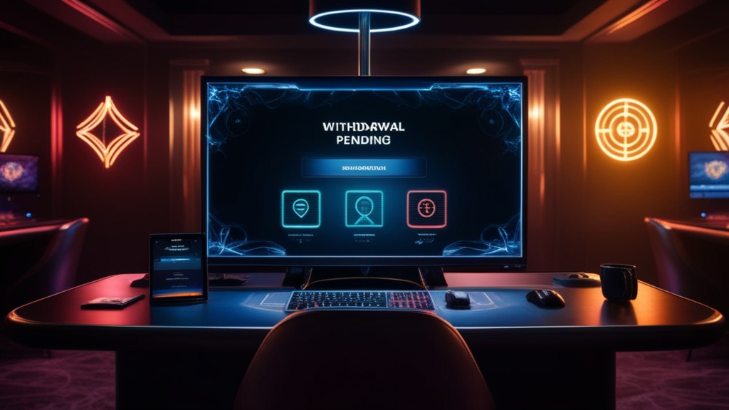 Schermo di prelievo in attesa con atmosfera da casinò scuro